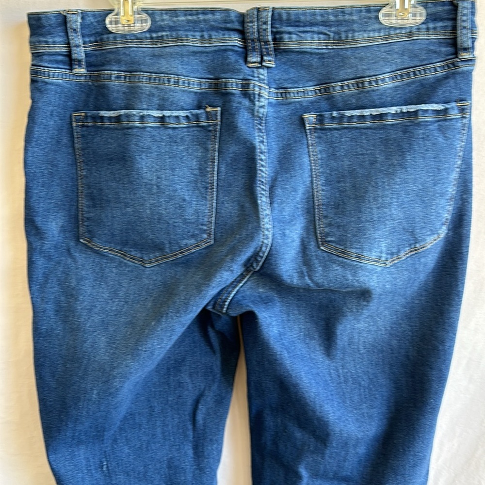 Wide leg blue jeans, size 14 - Picture 3 of 9